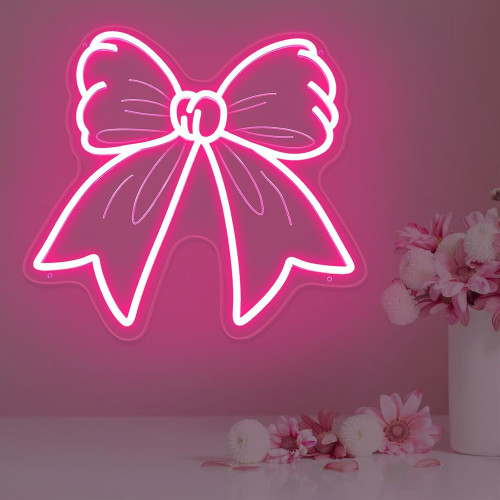 女孩臥室房間裝飾蝴蝶結霓虹燈造型led燈牌發光蝴蝶鏡子