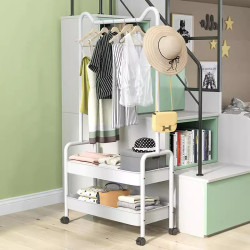 大學宿舍衣服掛架收納置物架書架零食雜物架桌旁收納架晾曬衣帽架