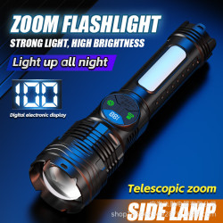 TEMU TIKTOK 新款 強光超亮手電筒 輕便聚焦遠射應急紅藍光大功率