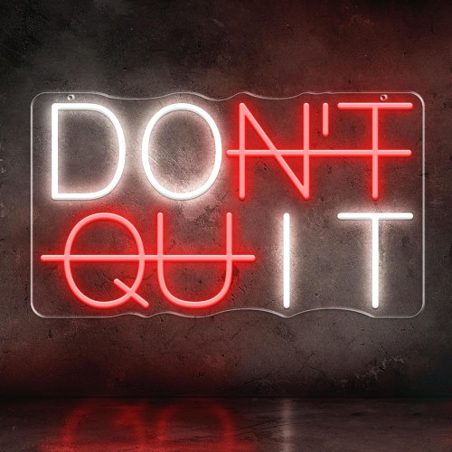 DON'T QUIT牆面裝飾霓虹燈可調光臥室辦公室健身房LED發光標志 DON'T QUIT牆面裝飾霓虹燈可調光臥室辦公室健身房LED發光標志