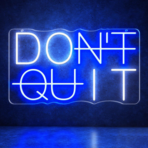 DON'T QUIT牆面裝飾霓虹燈可調光臥室辦公室健身房LED發光標志 DON'T QUIT牆面裝飾霓虹燈可調光臥室辦公室健身房LED發光標志