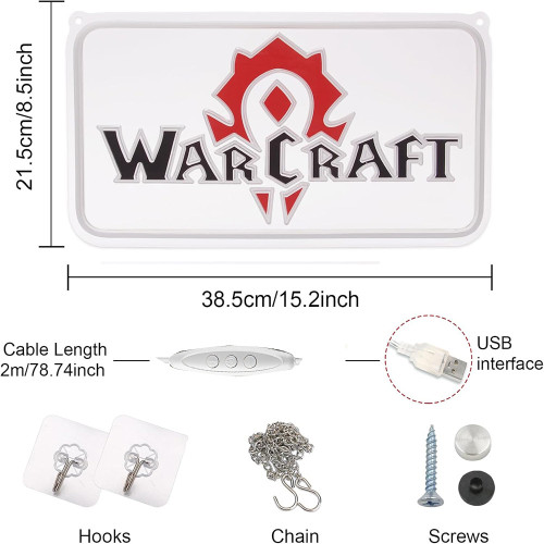 魔獸部落標志霓虹燈牌亞克力LED燈USB供電聯盟發光標志電競房裝飾 魔獸部落標志霓虹燈牌亞克力LED燈USB供電聯盟發光標志電競房裝飾