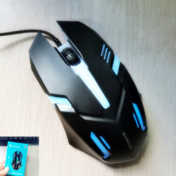 遊戯滑鼠炫彩燈光有線滑鼠辦公電腦家用USB光電滑鼠