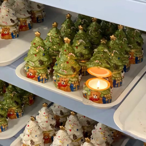 可愛聖誕樹香薰蠟燭復古陶瓷罐蠟燭持久畱香室內聖誕擺件香氛 可愛聖誕樹香薰蠟燭復古陶瓷罐蠟燭持久畱香室內聖誕擺件香氛