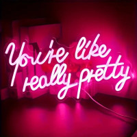 你真的很漂亮霓虹燈you're like really pretty字母裝飾燈牌