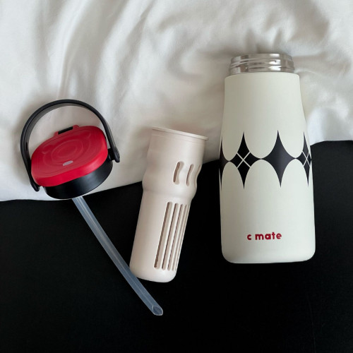 手提吸管雙飲杯陶瓷內膽保溫杯316可攜式情侶女學生高顔值牛奶水杯 手提吸管雙飲杯陶瓷內膽保溫杯316可攜式情侶女學生高顔值牛奶水杯