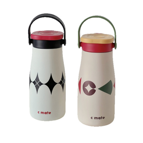 手提吸管雙飲杯陶瓷內膽保溫杯316可攜式情侶女學生高顔值牛奶水杯 手提吸管雙飲杯陶瓷內膽保溫杯316可攜式情侶女學生高顔值牛奶水杯