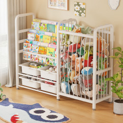 兒童書架繪本架書本玩具收納架一體簡易家用置物架落地寶寶閲讀架
