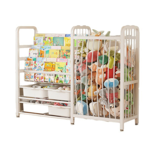 兒童書架繪本架書本玩具收納架一體簡易家用置物架落地寶寶閲讀架 兒童書架繪本架書本玩具收納架一體簡易家用置物架落地寶寶閲讀架