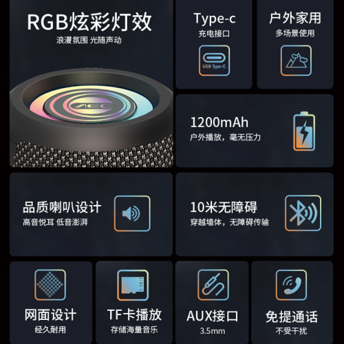 藍牙音箱3級防水家用戶外無線藍牙插卡新款可攜式小音箱 藍牙音箱3級防水家用戶外無線藍牙插卡新款可攜式小音箱