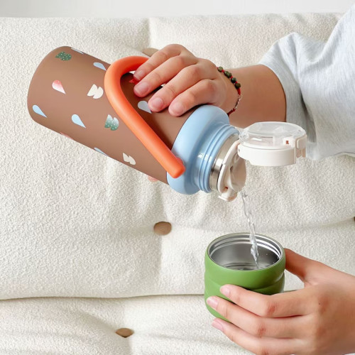 新款可攜式保溫杯復古高顔值水杯新款手提隨行杯學生大容量一蓋雙飲 新款可攜式保溫杯復古高顔值水杯新款手提隨行杯學生大容量一蓋雙飲