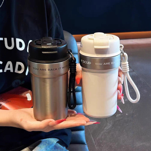 簡約保溫杯316不鏽鋼雙飲咖啡杯可攜式保溫保冷水杯禮品杯子簡約批 簡約保溫杯316不鏽鋼雙飲咖啡杯可攜式保溫保冷水杯禮品杯子簡約批