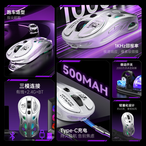 新款電競遊戯三模無線滑鼠炫彩鏤空藍牙有線筆記型電腦type c充電 新款電競遊戯三模無線滑鼠炫彩鏤空藍牙有線筆記型電腦type c充電