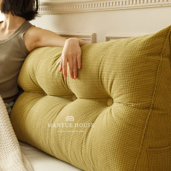 蔓越家 感玉米絨床頭三角靠墊沙發腰靠枕榻榻米雙人軟包含芯