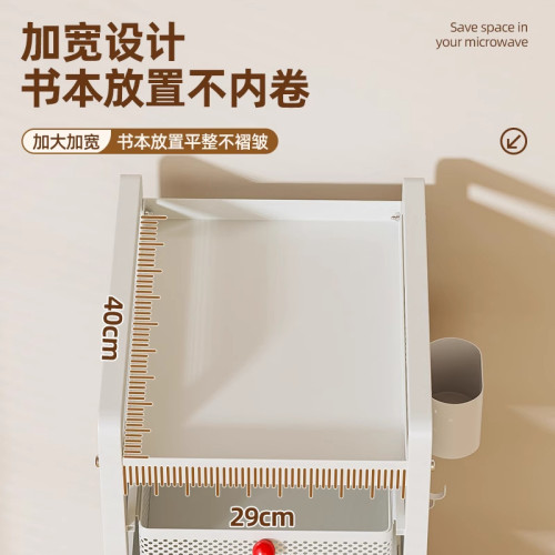 書包置物架家用多層桌下滑輪櫃放書本零食收納架可移動廚房小推車 書包置物架家用多層桌下滑輪櫃放書本零食收納架可移動廚房小推車