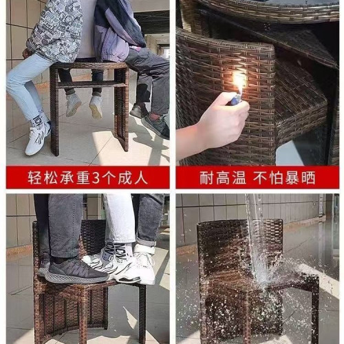 陽台小桌椅家用茶桌椅組合可收納桌椅戶外藤椅三件套庭院休閒茶幾 陽台小桌椅家用茶桌椅組合可收納桌椅戶外藤椅三件套庭院休閒茶幾