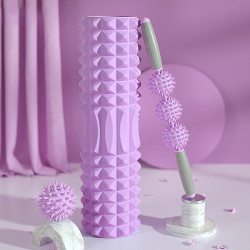 新款肌肉放松泡沫軸小腿塑型瑜珈柱家用狼牙按摩滾軸腿部按摩器材