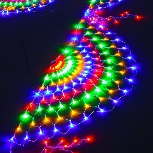 WOW彩燈戶外露營防水led孔雀燈燈串三開屏公園節日裝飾露營彩