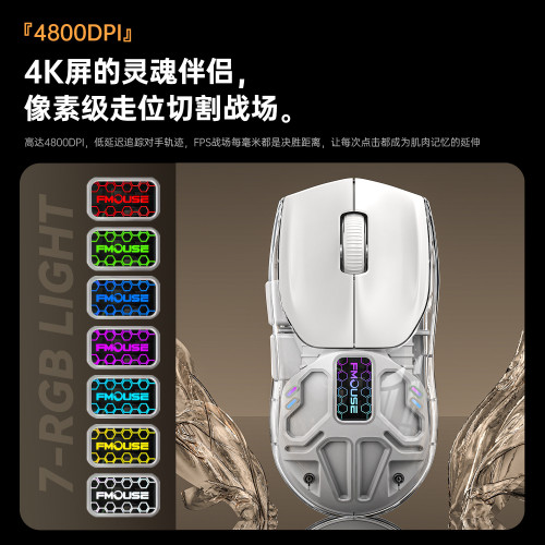 虎貓M500三模無線滑鼠藍牙透明遊戯電競筆電辦公電腦人體工學 虎貓M500三模無線滑鼠藍牙透明遊戯電競筆電辦公電腦人體工學