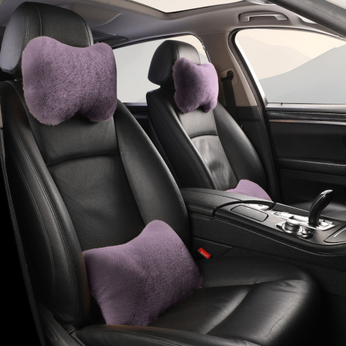 汽車毛絨頭枕腰靠頸枕腰靠護腰仿兔毛絨車用腰靠 汽車毛絨頭枕腰靠頸枕腰靠護腰仿兔毛絨車用腰靠