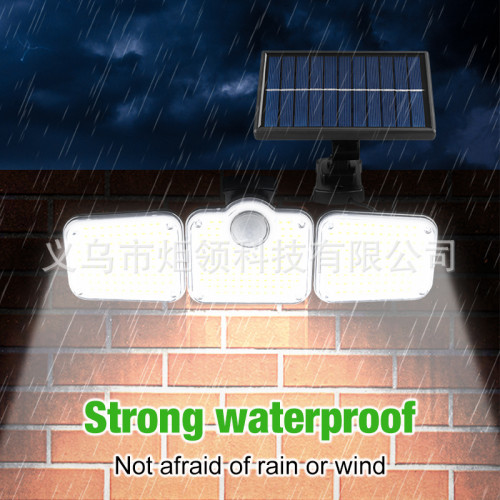 2025新款三頭太陽能感應壁燈分體庭院燈戶外花園人體感應燈 2025新款三頭太陽能感應壁燈分體庭院燈戶外花園人體感應燈