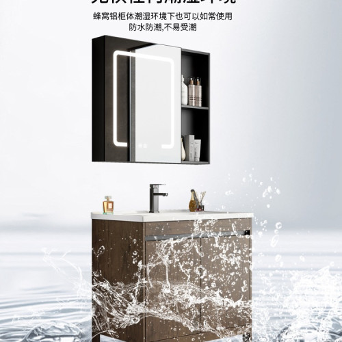 落地式陶瓷一體洗手盆櫃組合太空鋁浴室櫃衛生間洗臉盆一體洗漱台