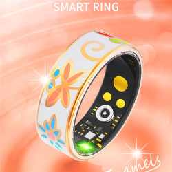 智能戒指琺瑯彩工藝心率血氧運動睡眠監測防水Smart Ring