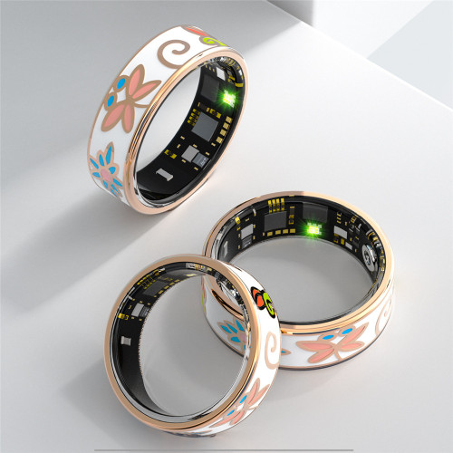 智能戒指琺瑯彩工藝心率血氧運動睡眠監測防水Smart Ring