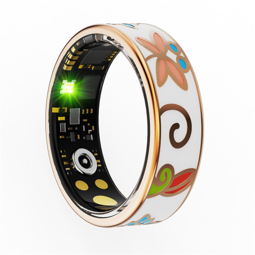 智能戒指琺瑯彩工藝心率血氧運動睡眠監測防水Smart Ring