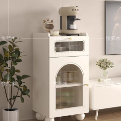 奶油風餐邊櫃客廳靠牆一體儲物家用收納櫃茶水櫃置物櫃廚房儲物櫃