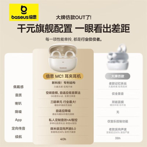 MC1小雲朵藍牙耳機氣骨傳導概念開放式無線耳夾式不入耳新款禮品 MC1小雲朵藍牙耳機氣骨傳導概念開放式無線耳夾式不入耳新款禮品