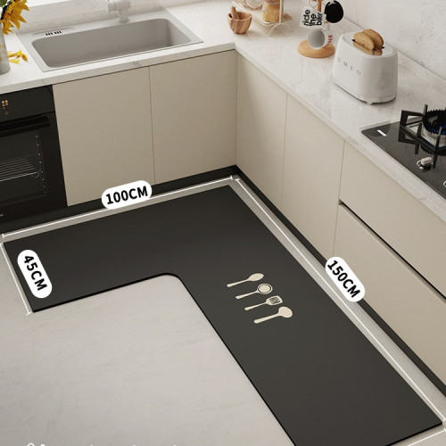 吸水吸油矽藻泥L型廚房地墊2025新款抗汙耐髒腳墊子可擦免洗 吸水吸油矽藻泥L型廚房地墊2025新款抗汙耐髒腳墊子可擦免洗