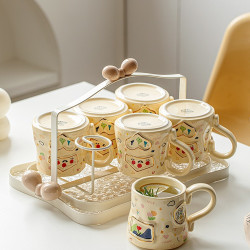 水杯家用套裝陶瓷杯子待客喝水杯客廳高顔值馬克杯女茶具杯具茶杯