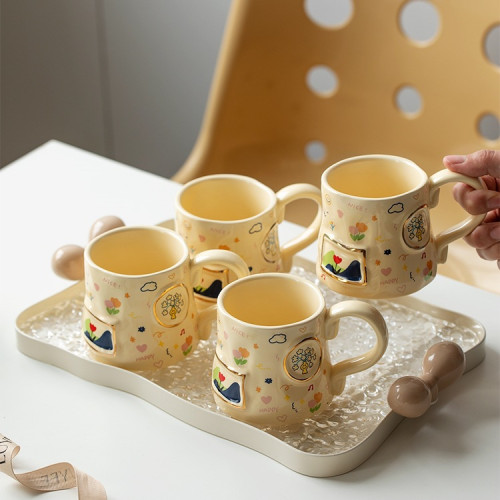 水杯家用套裝陶瓷杯子待客喝水杯客廳高顔值馬克杯女茶具杯具茶杯 水杯家用套裝陶瓷杯子待客喝水杯客廳高顔值馬克杯女茶具杯具茶杯