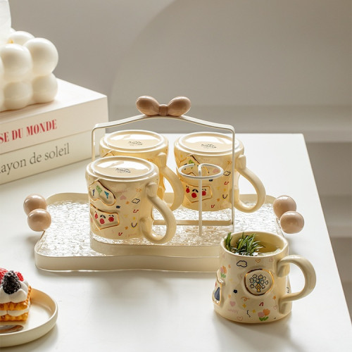 水杯家用套裝陶瓷杯子待客喝水杯客廳高顔值馬克杯女茶具杯具茶杯 水杯家用套裝陶瓷杯子待客喝水杯客廳高顔值馬克杯女茶具杯具茶杯