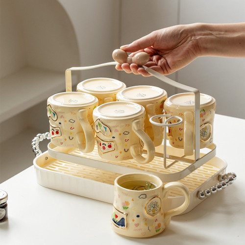 水杯家用套裝陶瓷杯子待客喝水杯客廳高顔值馬克杯女茶具杯具茶杯 水杯家用套裝陶瓷杯子待客喝水杯客廳高顔值馬克杯女茶具杯具茶杯