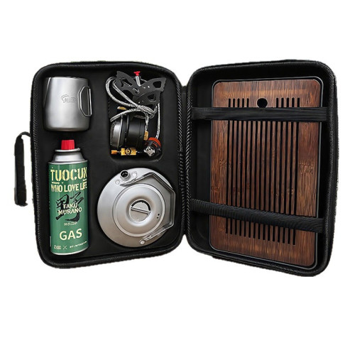 赫北營鈦化沖茶壺戶外旅行茶具套裝圍爐煮茶可攜式燒水茶盤一整套 赫北營鈦化沖茶壺戶外旅行茶具套裝圍爐煮茶可攜式燒水茶盤一整套