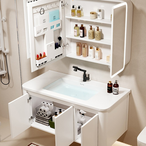 掛牆圓弧浴室櫃組合衛生間洗手洗臉一體陶瓷盆洗漱台美妝智能鏡櫃 掛牆圓弧浴室櫃組合衛生間洗手洗臉一體陶瓷盆洗漱台美妝智能鏡櫃