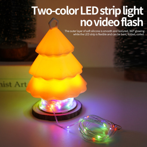 新品聖誕樹矽膠小夜燈可收納10米燈串七彩氛圍燈可充電戶外露營燈 新品聖誕樹矽膠小夜燈可收納10米燈串七彩氛圍燈可充電戶外露營燈