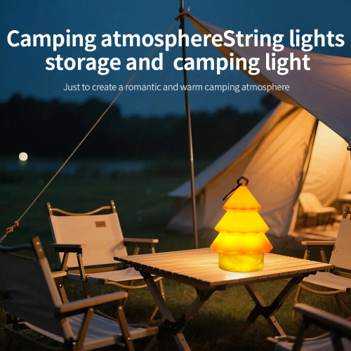 新品聖誕樹矽膠小夜燈可收納10米燈串七彩氛圍燈可充電戶外露營燈 新品聖誕樹矽膠小夜燈可收納10米燈串七彩氛圍燈可充電戶外露營燈