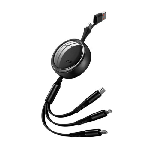 二拖三伸縮數據線100W快充適用蘋果17/16華爲安卓typec車用充電線 二拖三伸縮數據線100W快充適用蘋果17/16華爲安卓typec車用充電線