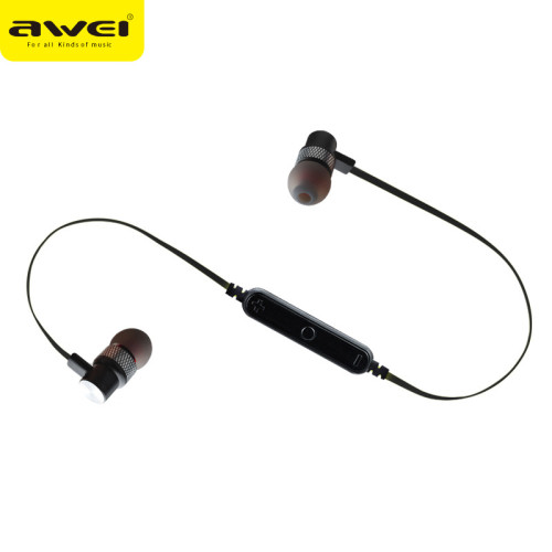 AWEI用維掛頸入耳式運動藍牙耳機HiFi音質掛脖輕量化磁吸無線耳機