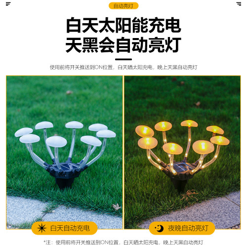 新款太陽能蘑菇地插燈戶外花園草坪燈露台陽台燈庭院裝飾景觀燈 新款太陽能蘑菇地插燈戶外花園草坪燈露台陽台燈庭院裝飾景觀燈