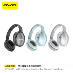 AWEI用維新款ANC降噪頭戴藍牙耳機AT78環繞立體聲重低音藍牙耳機