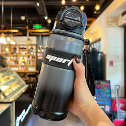 保溫杯2025新款男款大容量不鏽鋼吸管水杯子學生上學專用兒童水壺