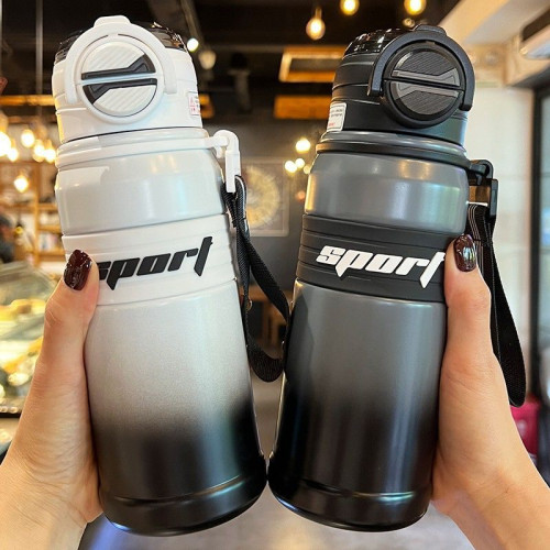 保溫杯2025新款男款大容量不鏽鋼吸管水杯子學生上學專用兒童水壺