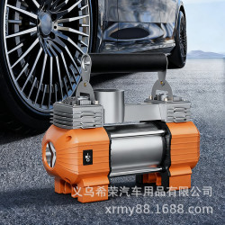 金屬雙缸可攜式車用充氣泵大功率快速打氣泵轎車越野小貨車專用
