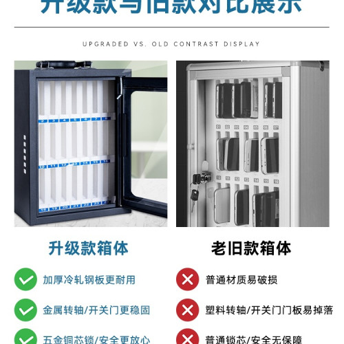 鋼鐵手機保管箱帶鎖透明學生員工存放寄存櫃餐廳部隊會議收納盒子 鋼鐵手機保管箱帶鎖透明學生員工存放寄存櫃餐廳部隊會議收納盒子