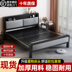 鐵架床家用臥室雙人床加粗加厚加固不鏽鋼出租房1米5單人床鐵藝床