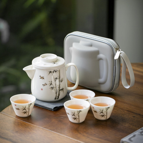 可攜式旅行茶具套裝戶外隨身快客杯茶具外出攜帶包喝茶旅遊泡茶器 可攜式旅行茶具套裝戶外隨身快客杯茶具外出攜帶包喝茶旅遊泡茶器